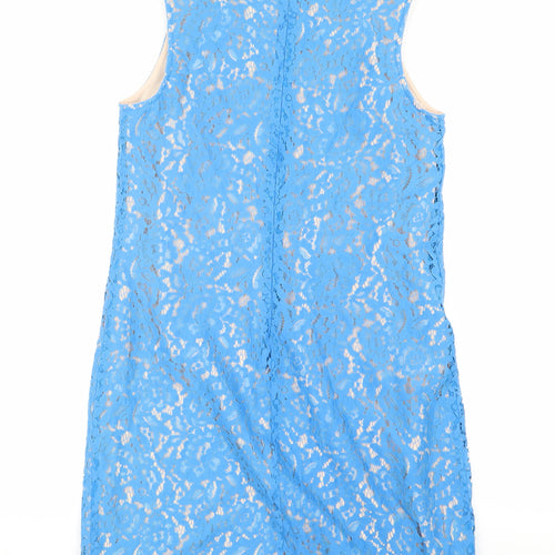 Oasis Women's Blue Sleeveless Lace Dress Size 12