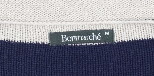 Bonmarché Women's Blue Striped Pullover Jumper M