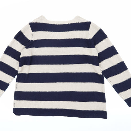Bonmarché Women's Blue Striped Pullover Jumper M