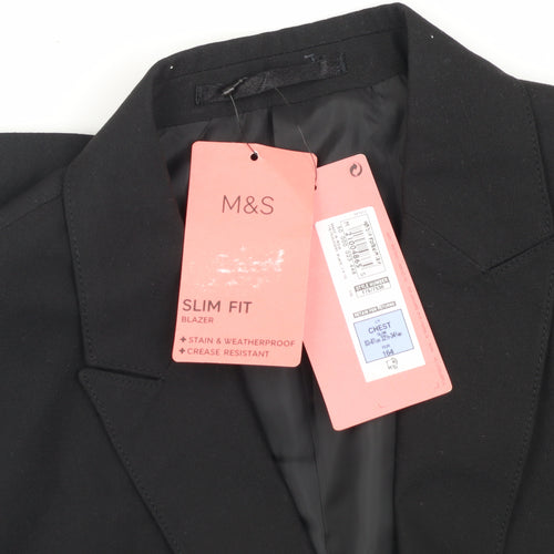 Marks and Spencer Boys Black Slim Fit Blazer 14-15 Years