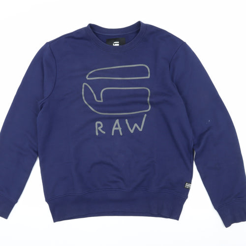 G-Star RAW Men's Blue M Graphic Pullover Sweatshirt