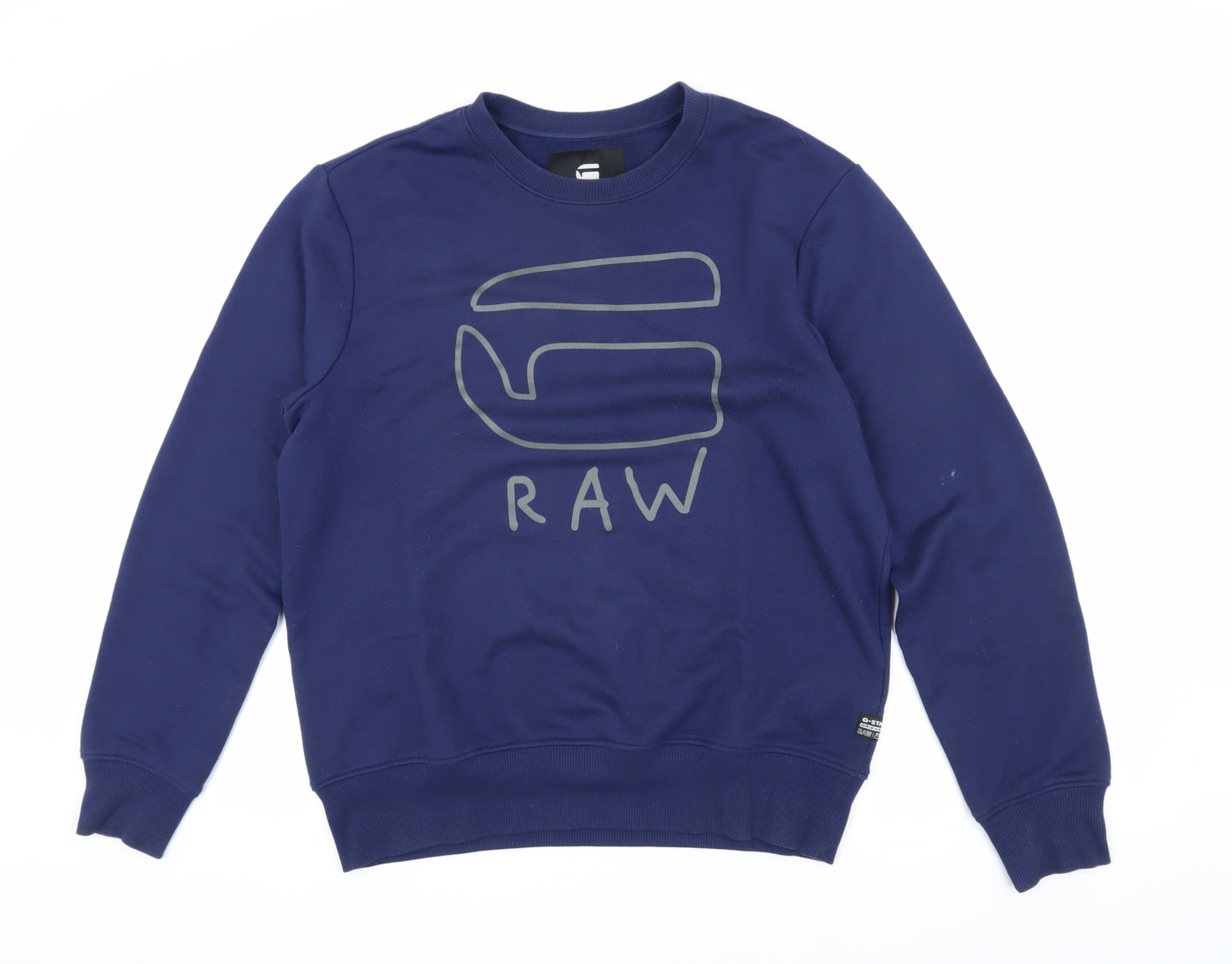 G-Star RAW Men's Blue M Graphic Pullover Sweatshirt