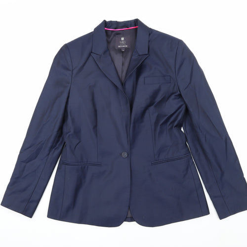 Marks and Spencer Women's Blue Blazer Size 10 Regular