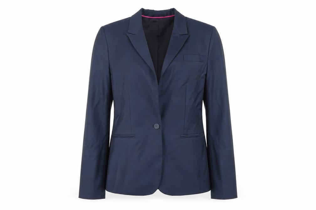 Front view of Marks & Spencer Women's Blue Blazer, size 10, Regular