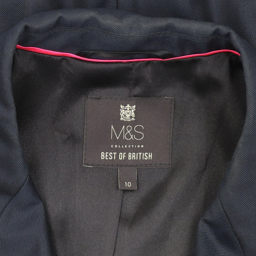 Marks and Spencer Women's Blue Blazer Size 10 Regular