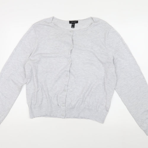 New Look Women's Grey Size 18 Cardigan, Button Accents