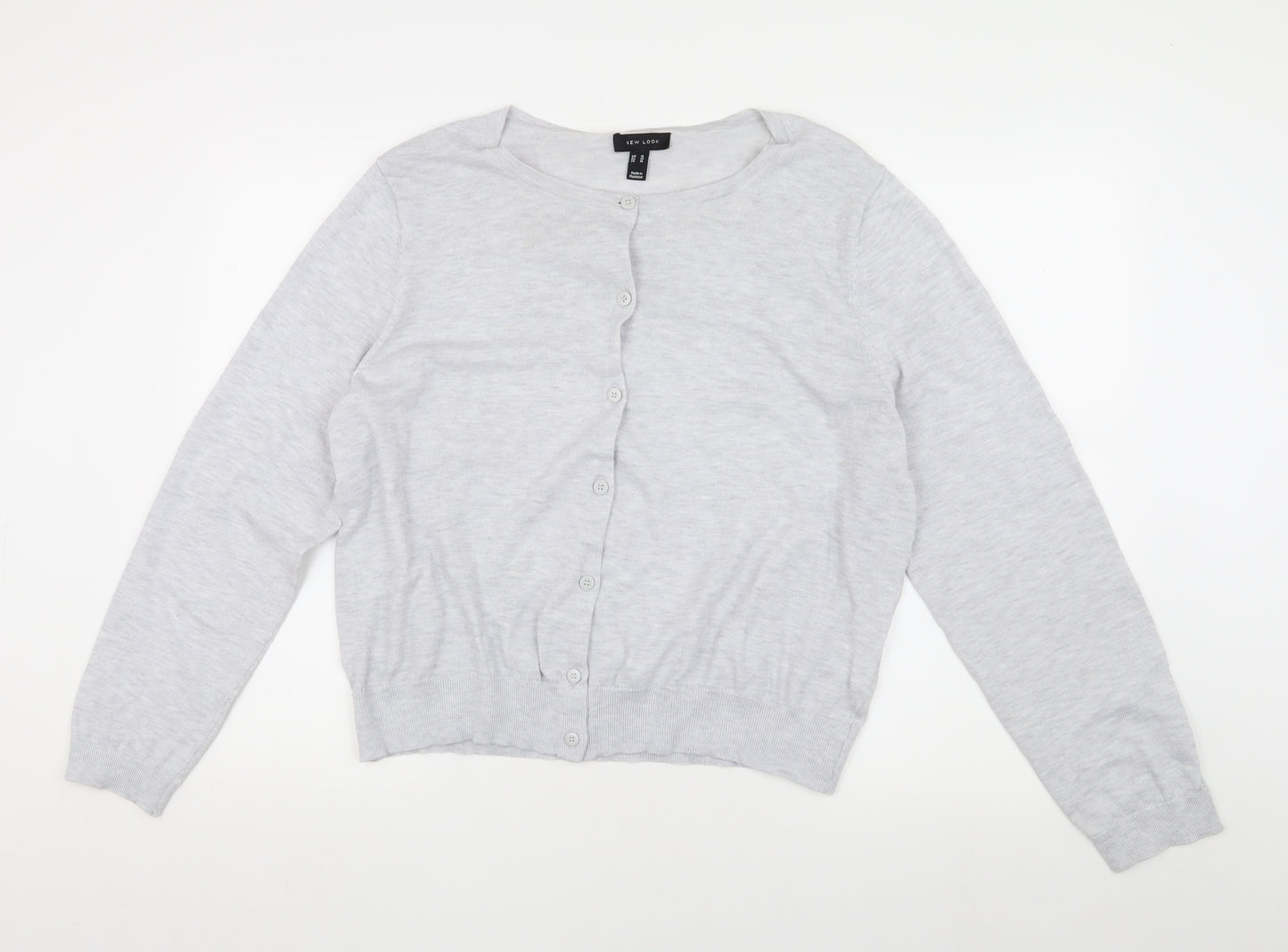 New Look Women's Grey Size 18 Cardigan, Button Accents