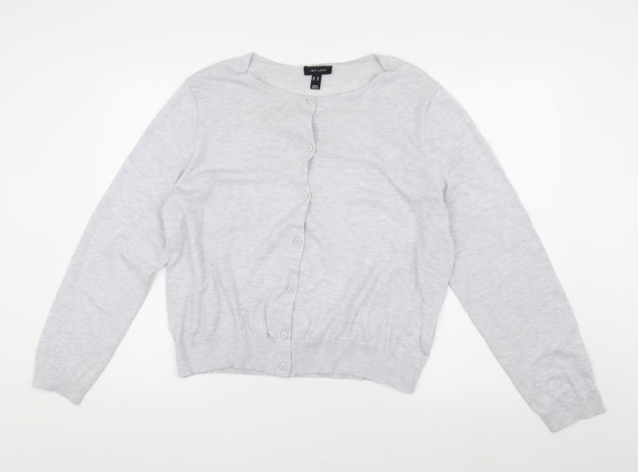 New Look Women's Grey Size 18 Cardigan, Button Accents