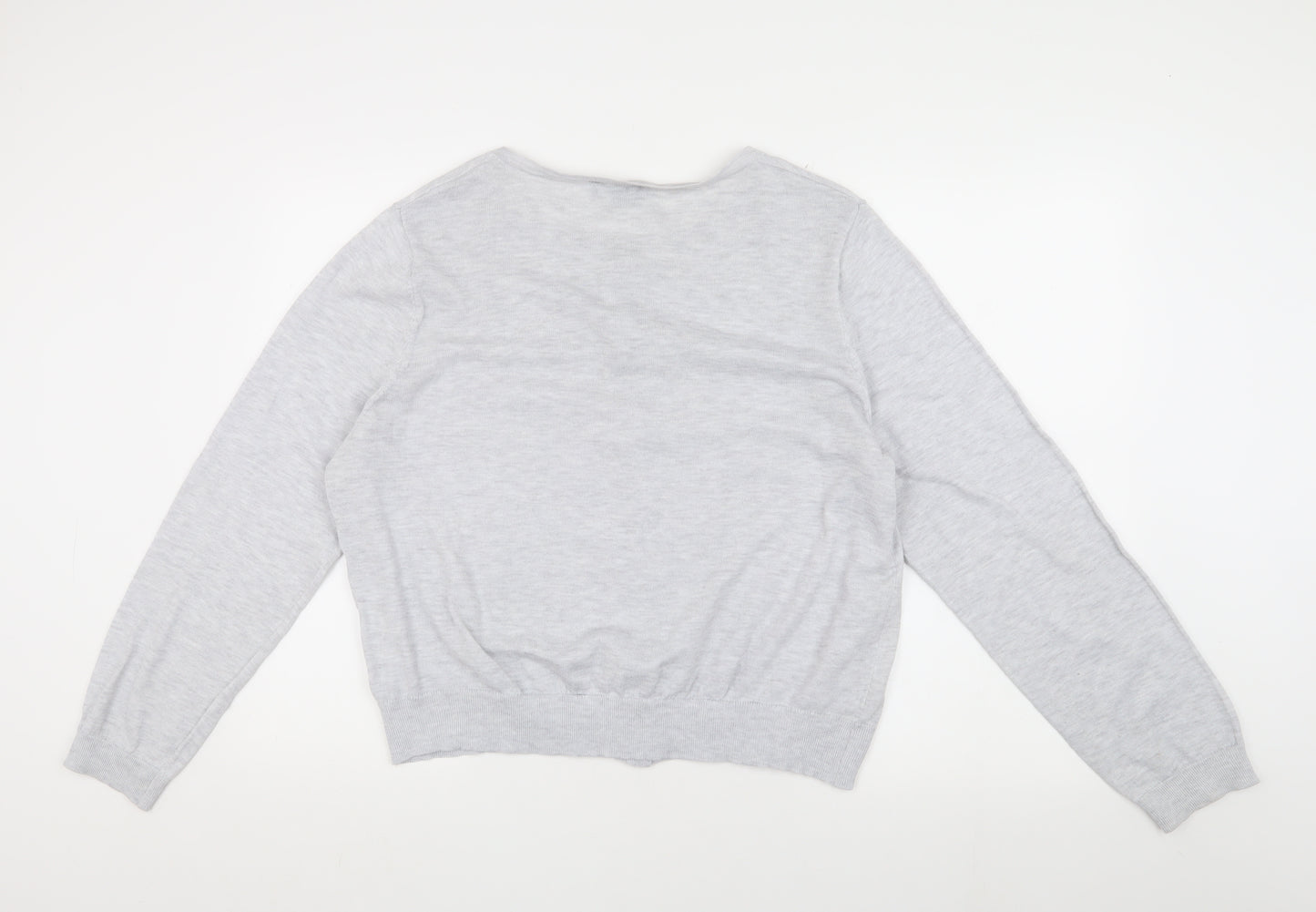 New Look Women's Grey Size 18 Cardigan, Button Accents