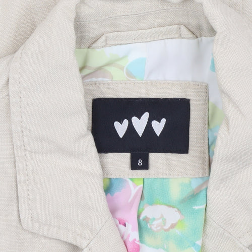 Per Una Women's Beige Blazer, Size 8, Two-Button, Cotton