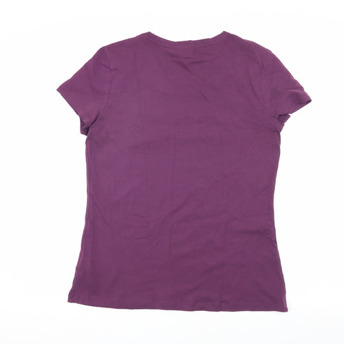 Puma Women's Purple T-Shirt, Size L, Short Sleeve