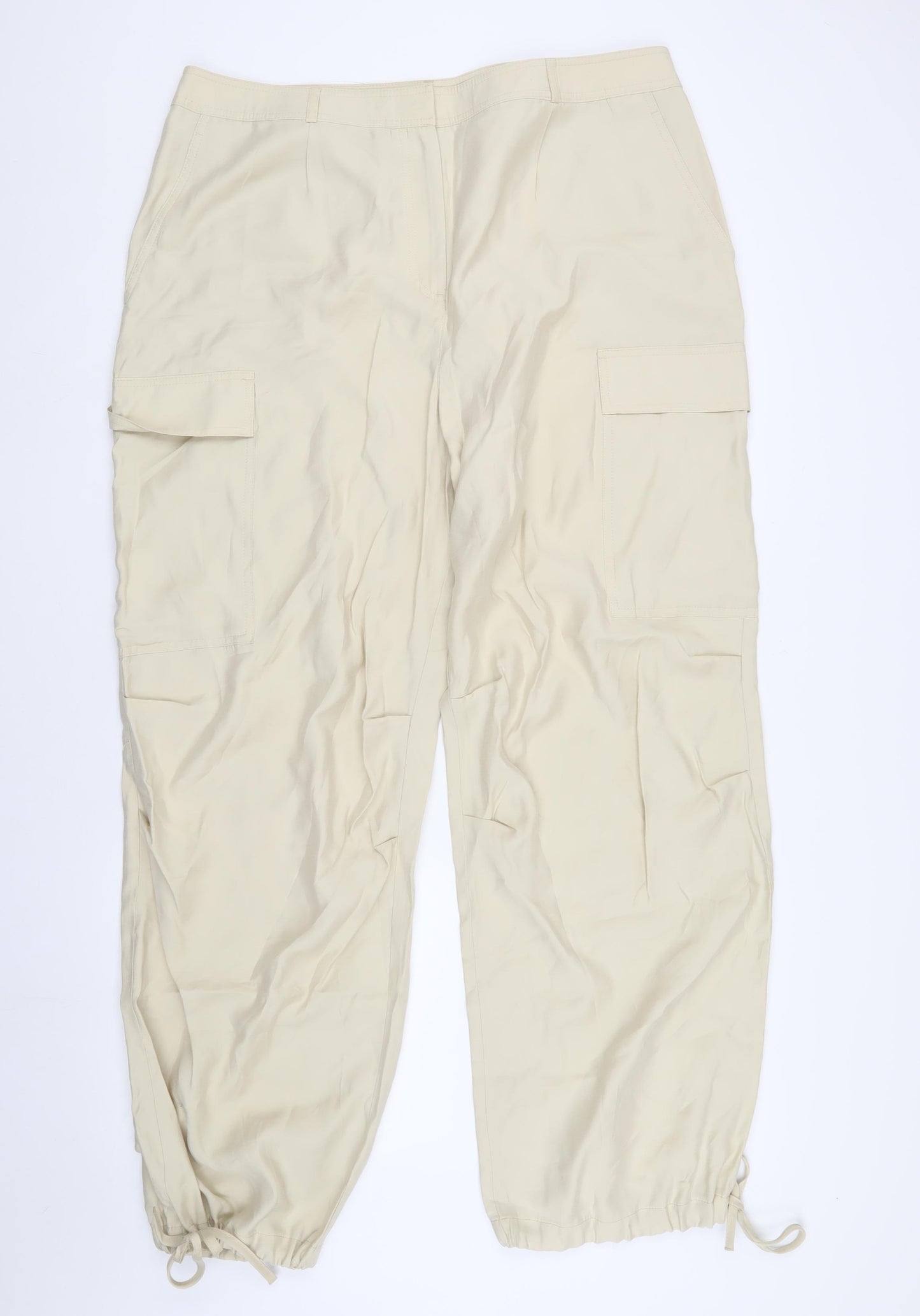 Marks and Spencer Women's Beige Cargo Trousers Size 20