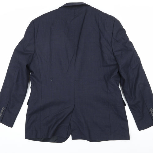 Jaeger Men's Blue Blazer 40S Short Wool Jacket