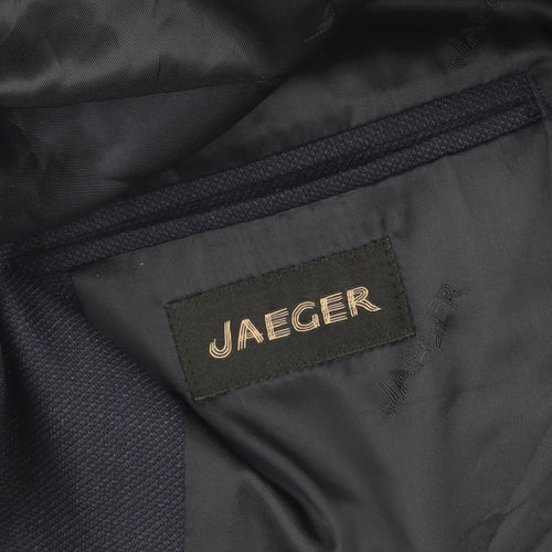 Jaeger Men's Blue Blazer 40S Short Wool Jacket