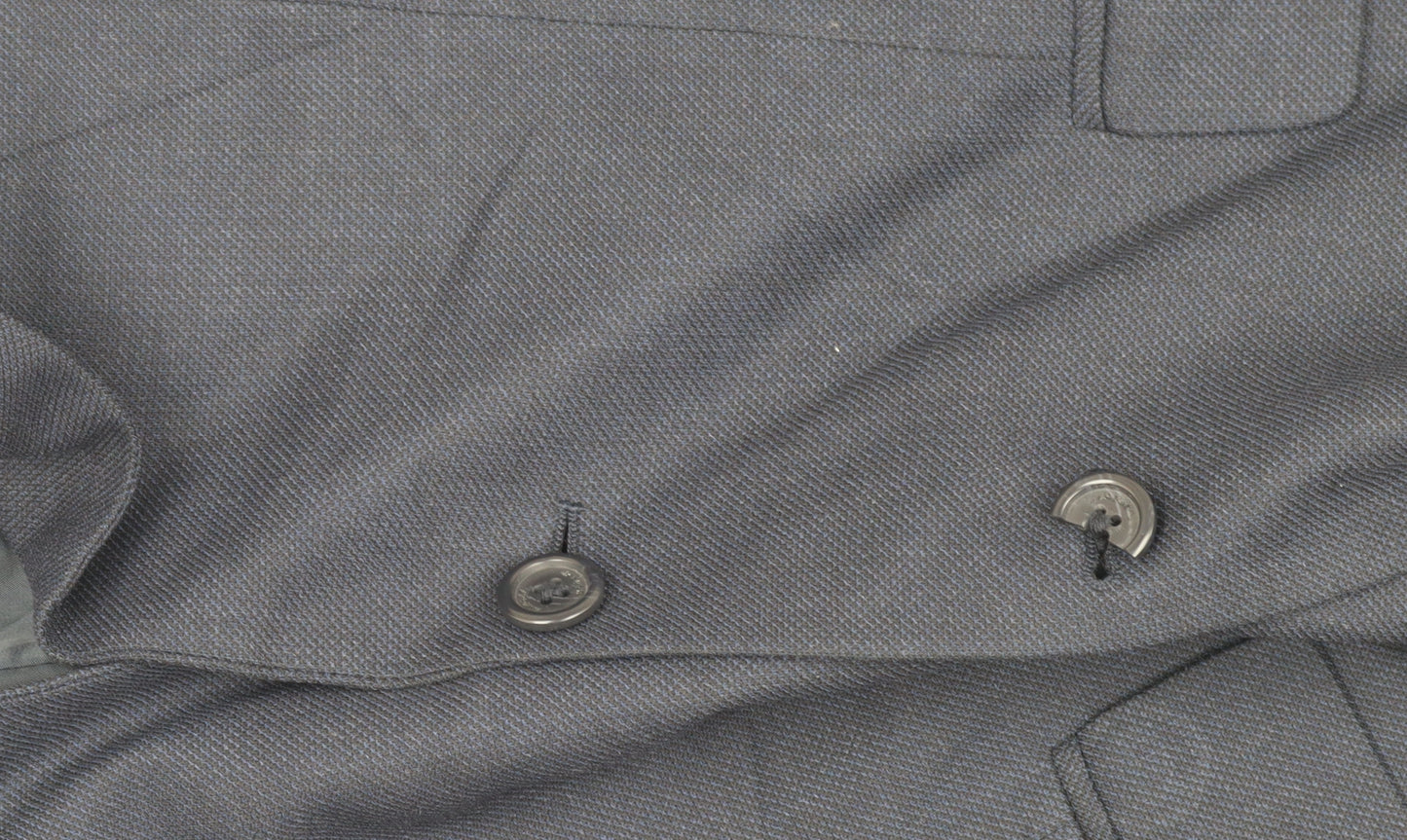 Jaeger Men's Blue Blazer 40S Short Wool Jacket