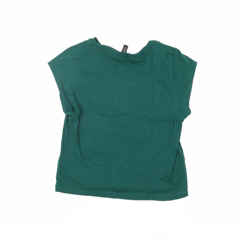 H&M Green Women's T-Shirt 2XS Cotton Casual
