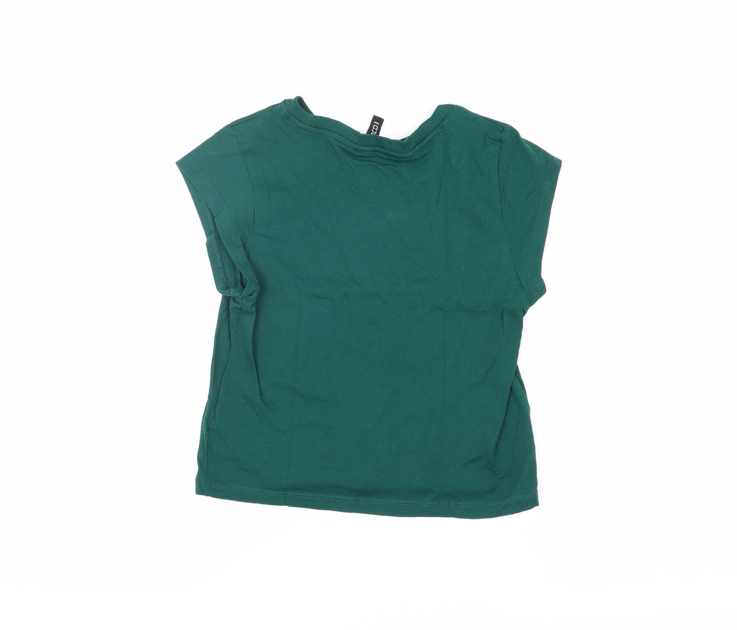 H&M Green Women's T-Shirt 2XS Cotton Casual