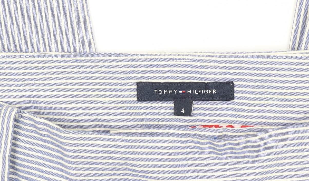 Tommy Hilfiger Women's Blue Striped Chino Trousers