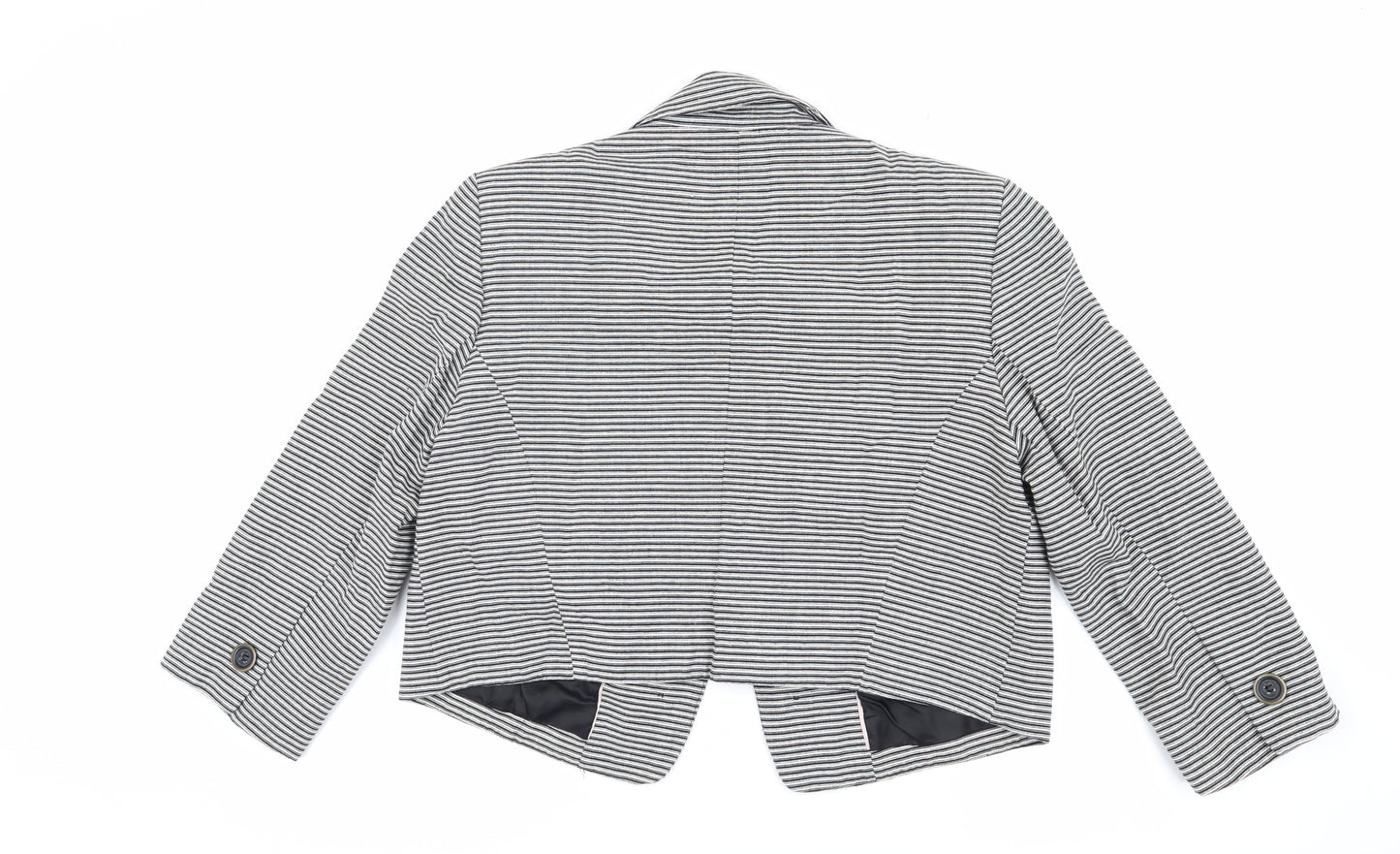 Marks and Spencer Stripe Blazer Women Black Size 16