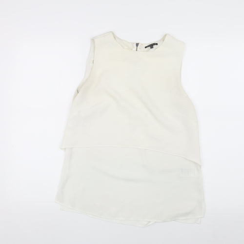Warehouse Women’s White Blouse, Size 8, Sleeveless