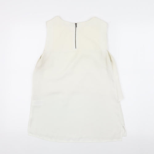 Warehouse Women’s White Blouse, Size 8, Sleeveless