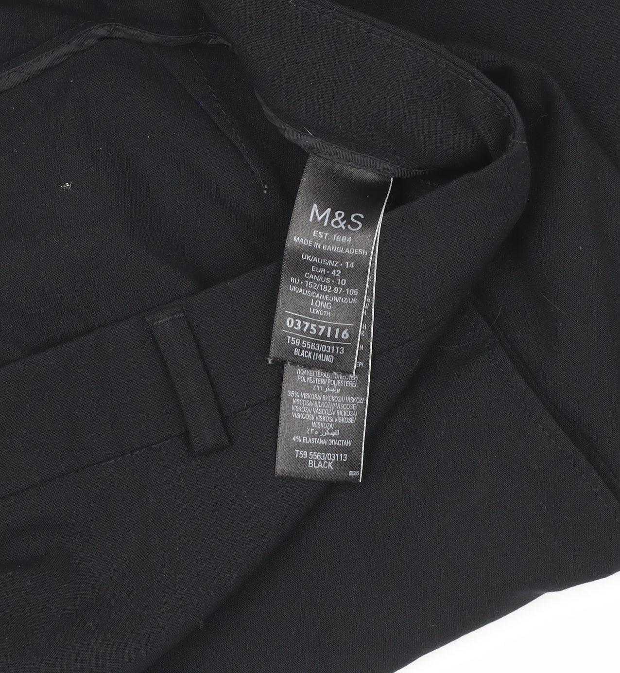 Marks and Spencer Women's Black Trousers Size 14