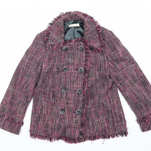 Windsmoor Women's Pink Tweed Pea Coat Size 12