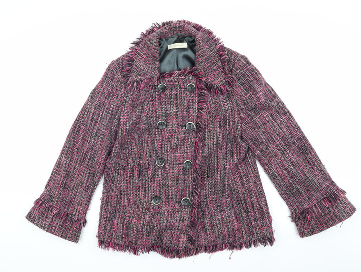 Windsmoor Women's Pink Tweed Pea Coat Size 12