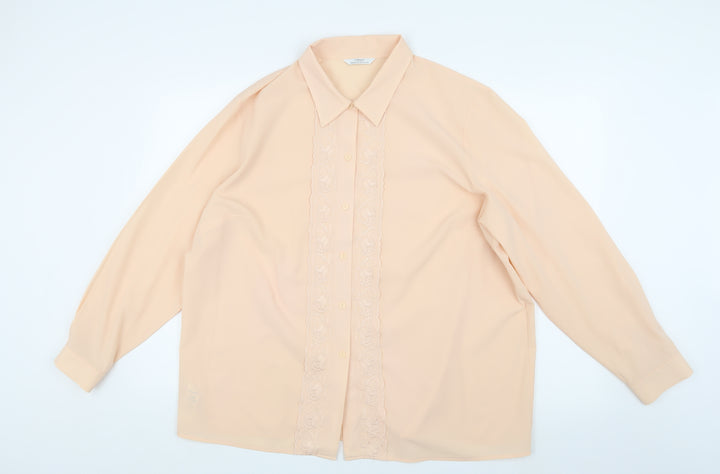 Marks and Spencer Women's Beige Buttoned Blouse UK 20