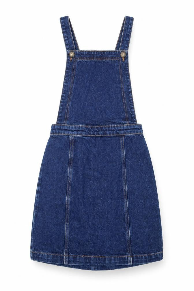 Topshop Women's Blue Denim Pinafore Dress Size 8