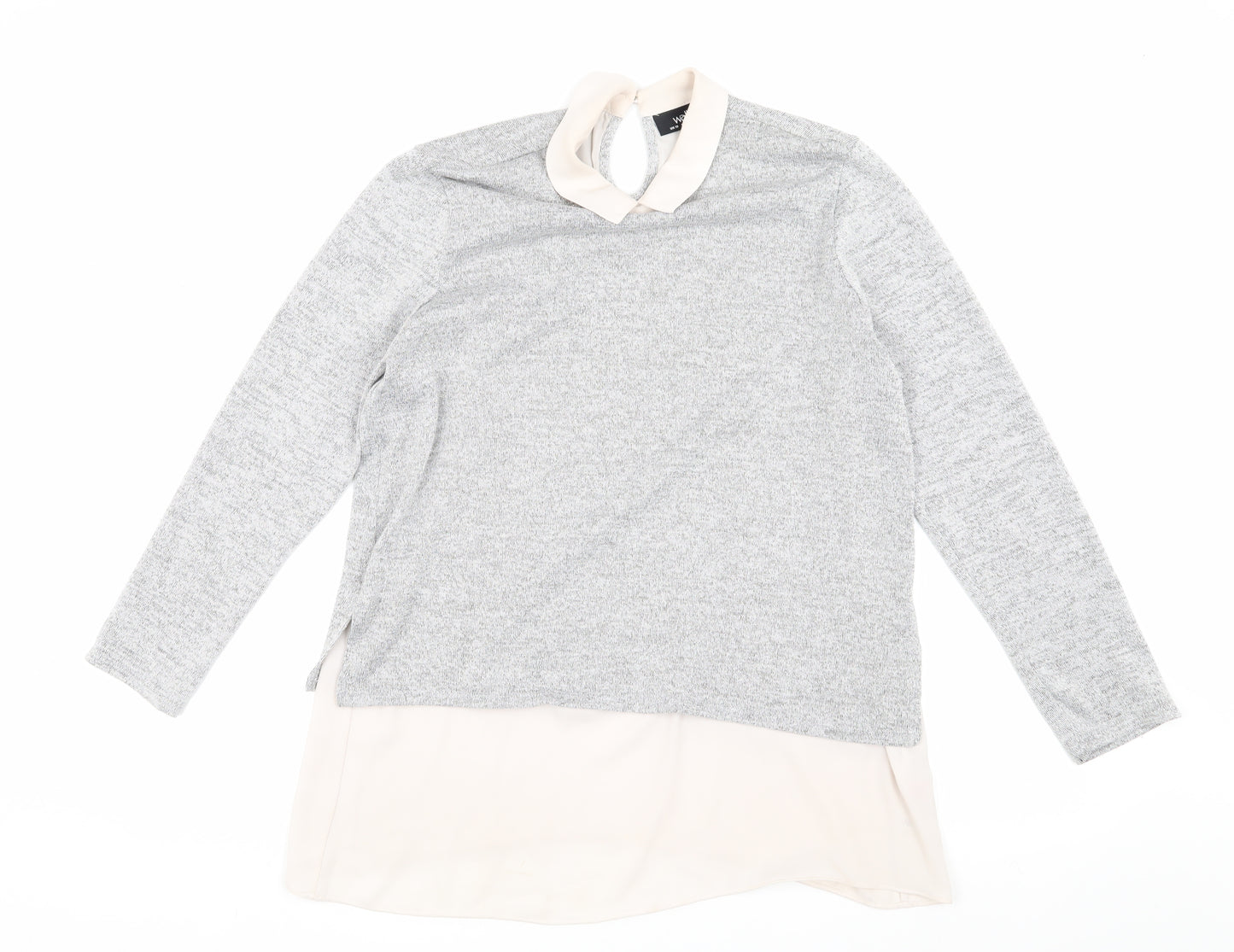 Wallis Women’s Grey Collared Pullover Jumper Size 10