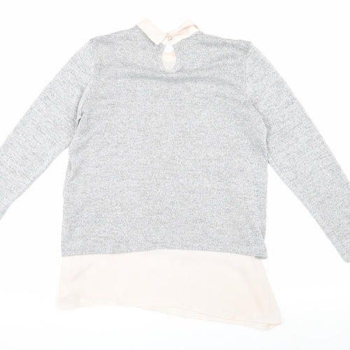 Wallis Women’s Grey Collared Pullover Jumper Size 10