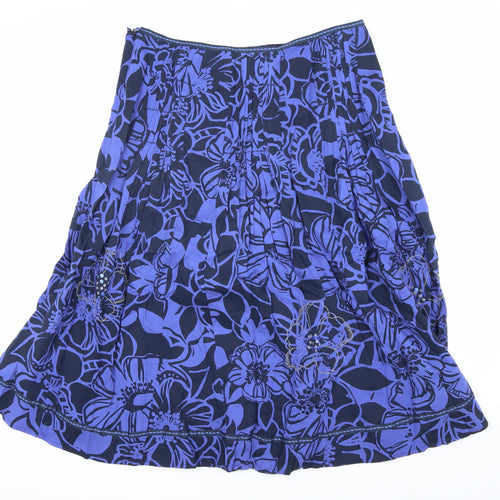 Per Una Women's Blue Floral Skirt Size 12