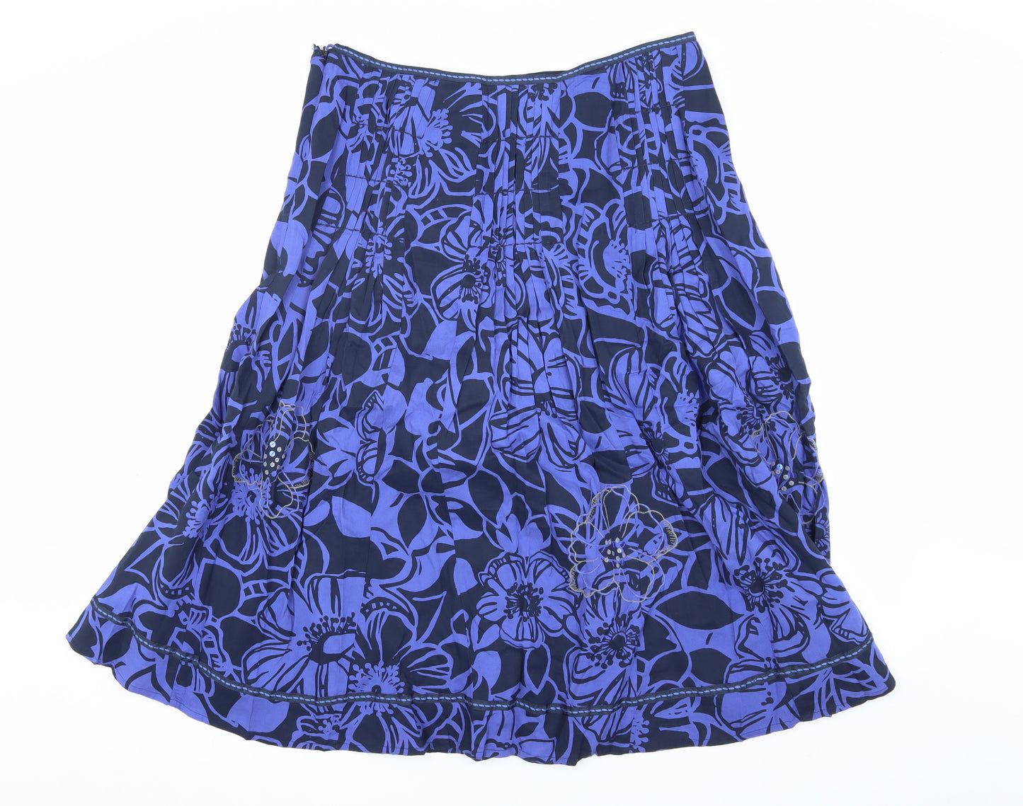 Per Una Women's Blue Floral Skirt Size 12
