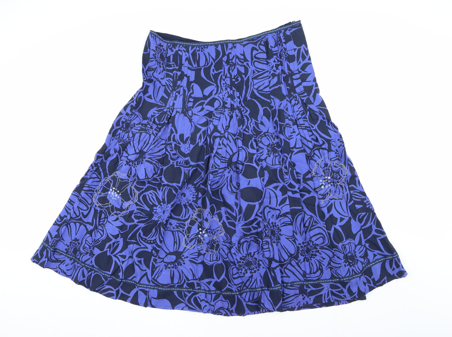 Per Una Women's Blue Floral Skirt Size 12
