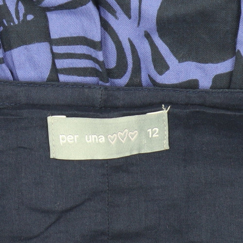 Per Una Women's Blue Floral Skirt Size 12
