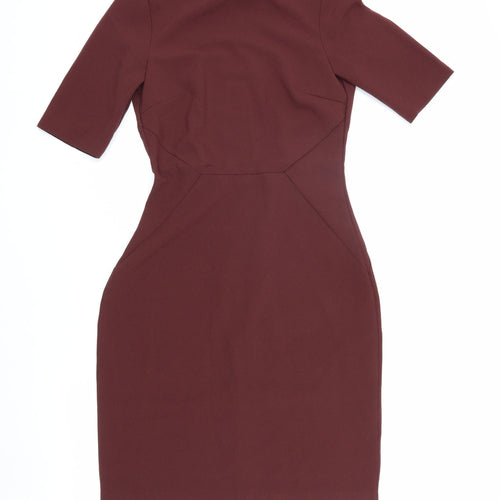 H&M Women's Red Sheath Dress - Size 8