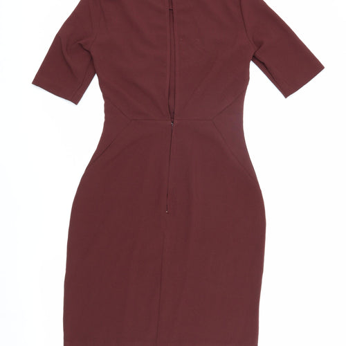 H&M Women's Red Sheath Dress - Size 8
