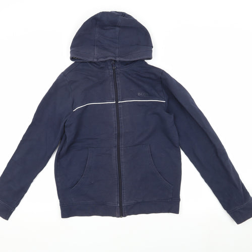Hugo Boss Boys Blue Hooded Jacket Size 14