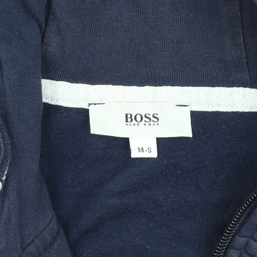 Hugo Boss Boys Blue Hooded Jacket Size 14
