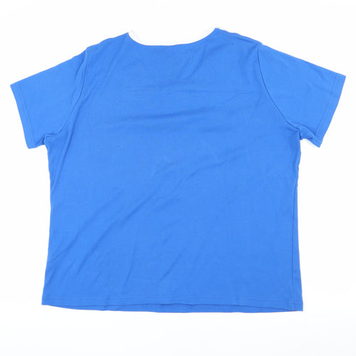 Damart Women's Blue Embroidered T-Shirt XL