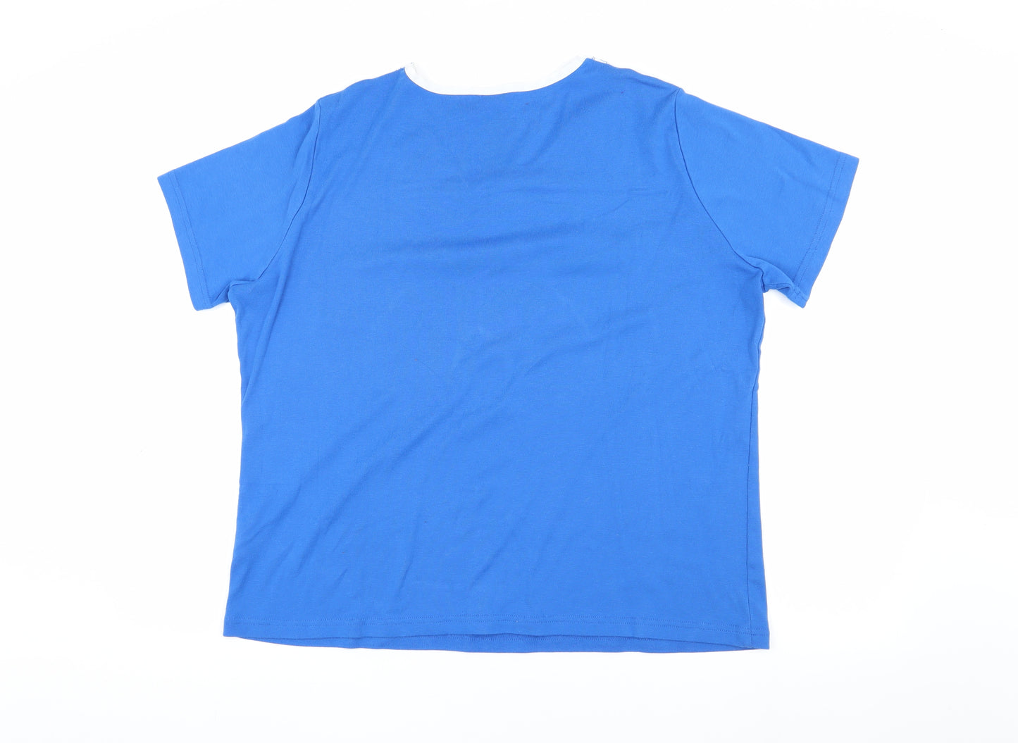 Damart Women's Blue Embroidered T-Shirt XL