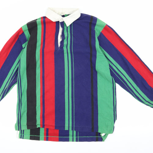 J. Crew Men's Striped Multicoloured Polo Shirt S