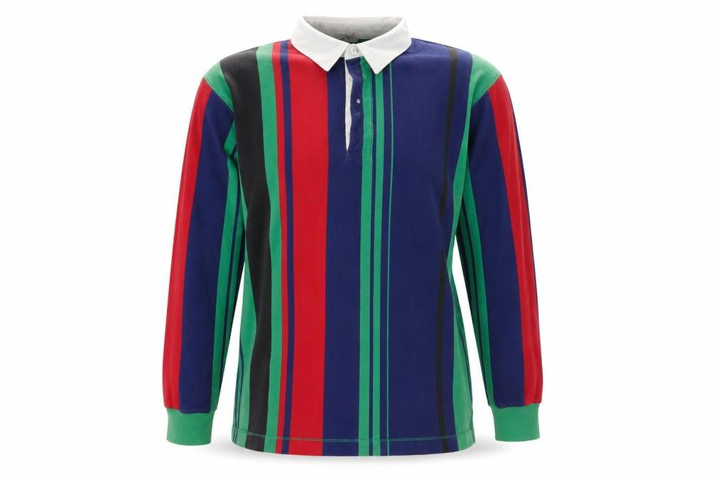Front view of J. Crew Men's Striped Multicoloured Polo Shirt S
