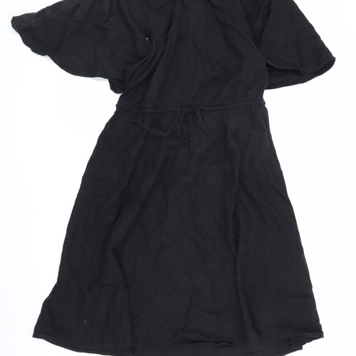 Marks and Spencer Black Linen Blend Dress Size 14