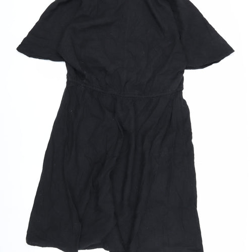 Marks and Spencer Black Linen Blend Dress Size 14