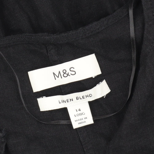 Marks and Spencer Black Linen Blend Dress Size 14