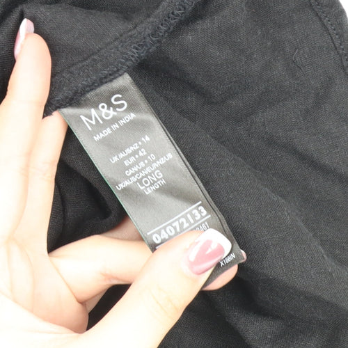 Marks and Spencer Black Linen Blend Dress Size 14