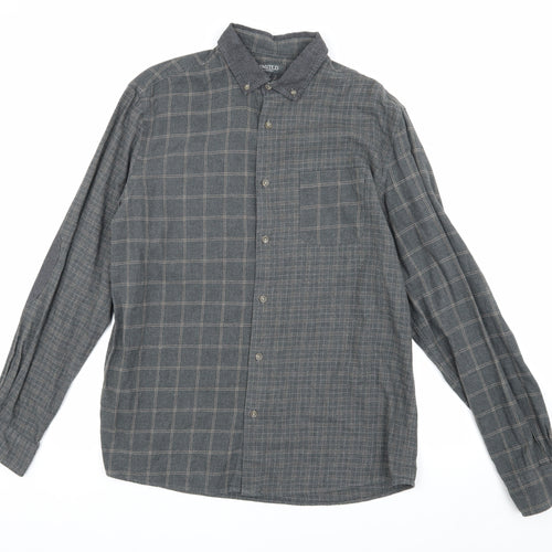 Limited Men's Grey Check Shirt M Slim Fit