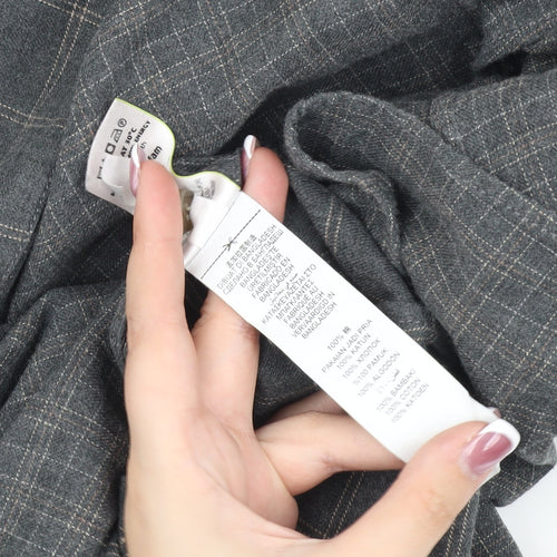 Limited Men's Grey Check Shirt M Slim Fit